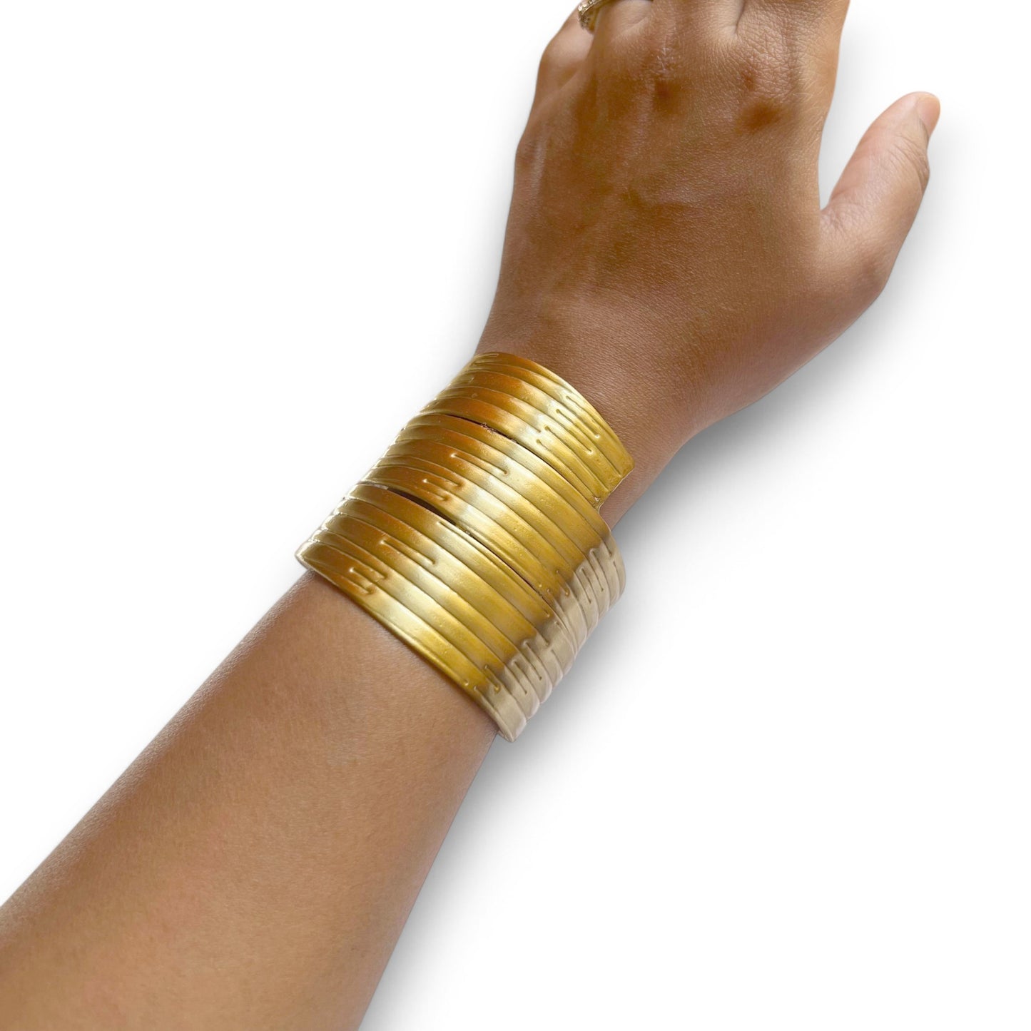 Amber Loop Brass Adjustable Bracelet