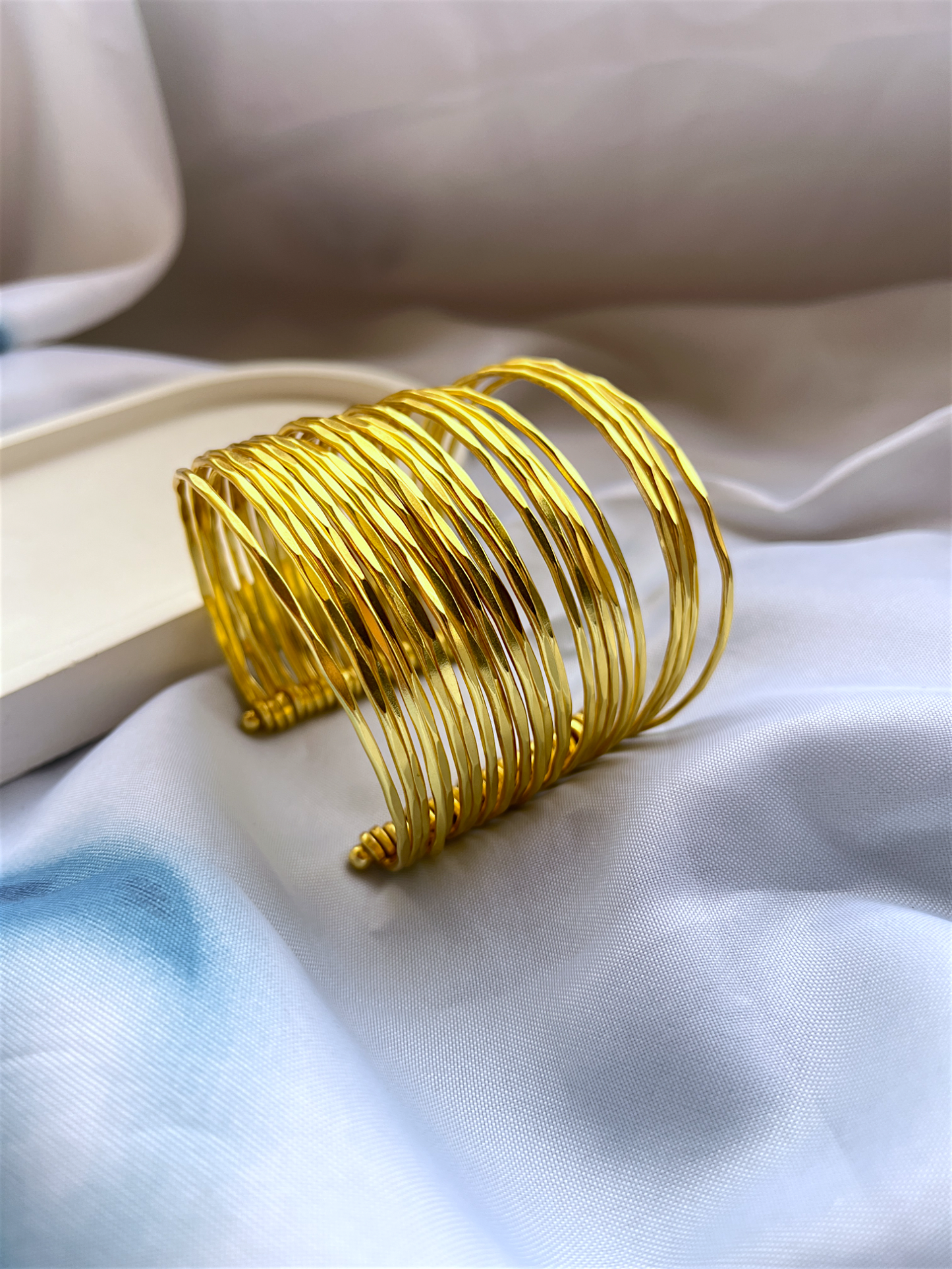 Gold Bangle Brass Adjustable Bracelet