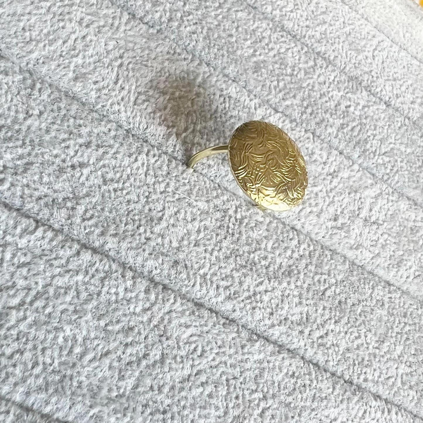 Circular Charm Brass Adjustable Ring