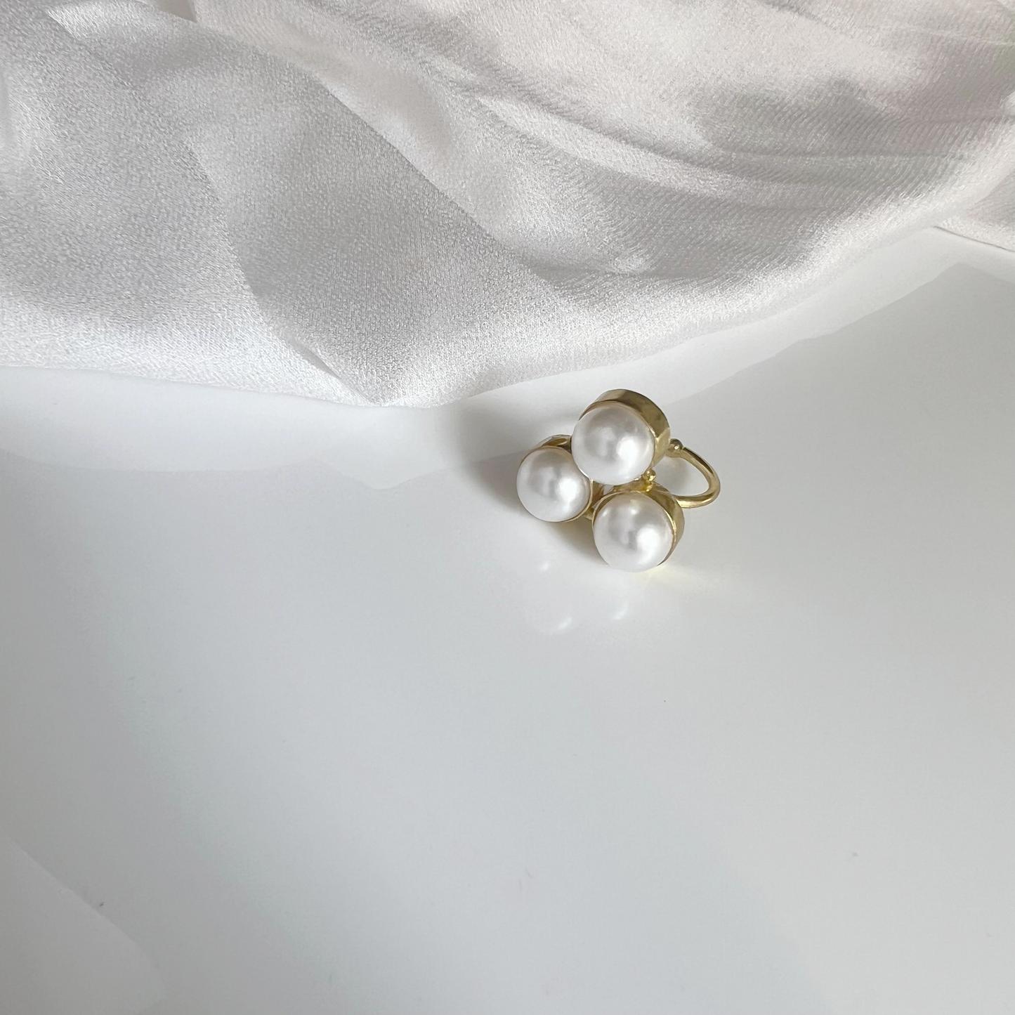 Opal Tide Brass Adjustable Ring