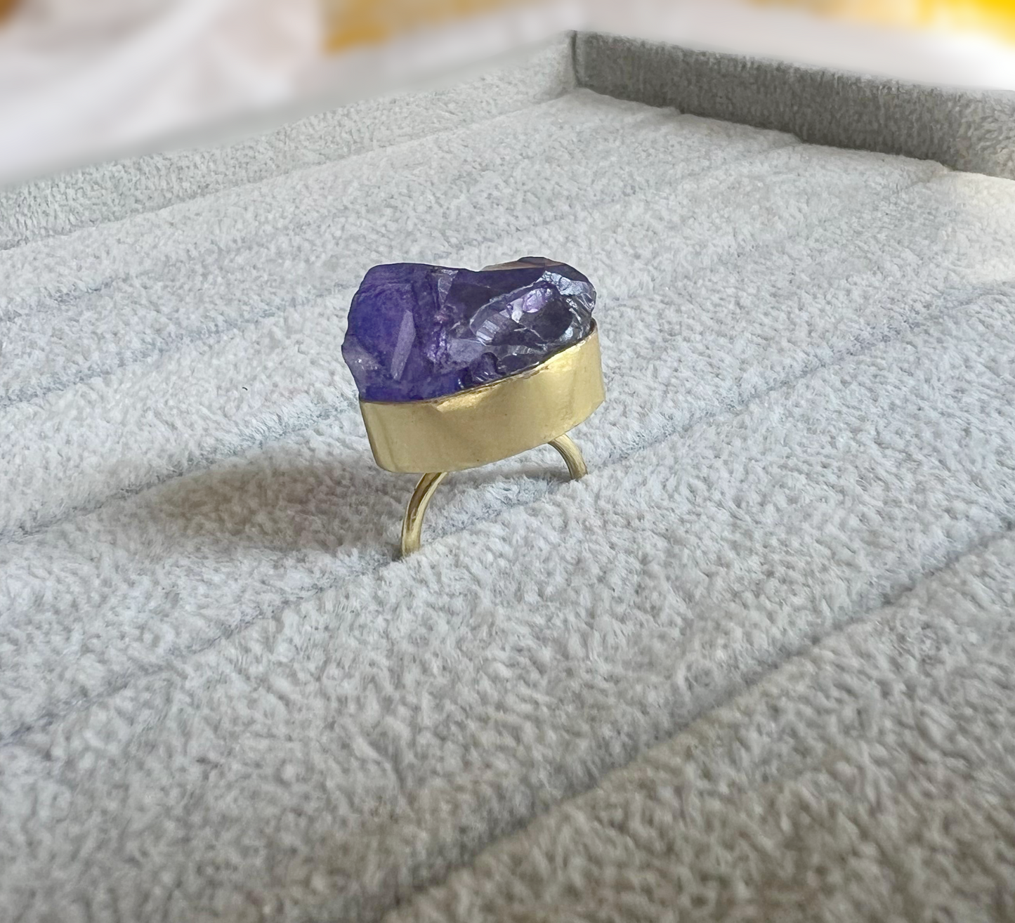 Violet Crown Brass Adjustable Ring