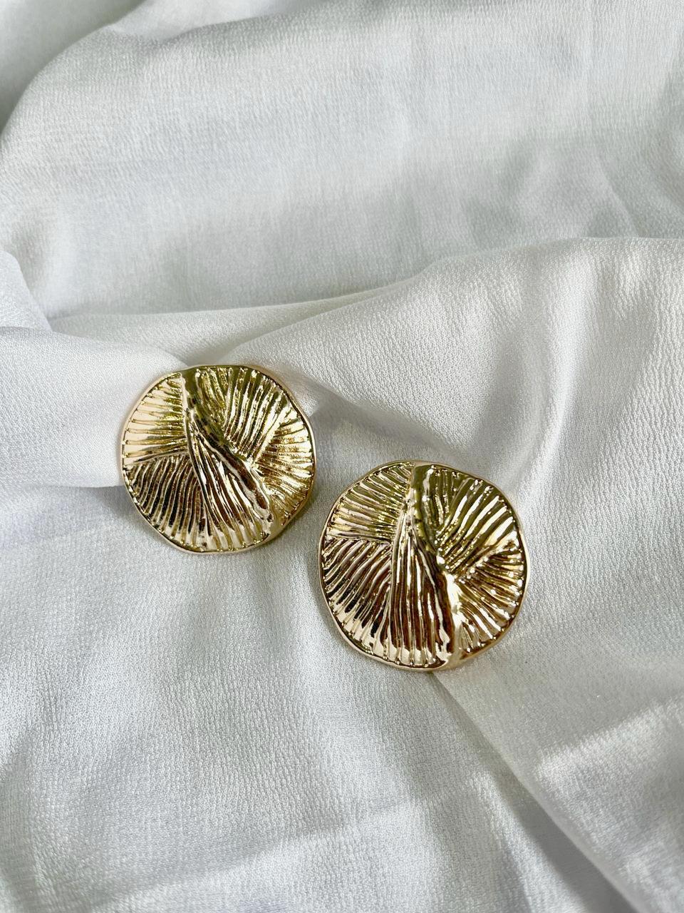 Gold Coil Stud Earrings