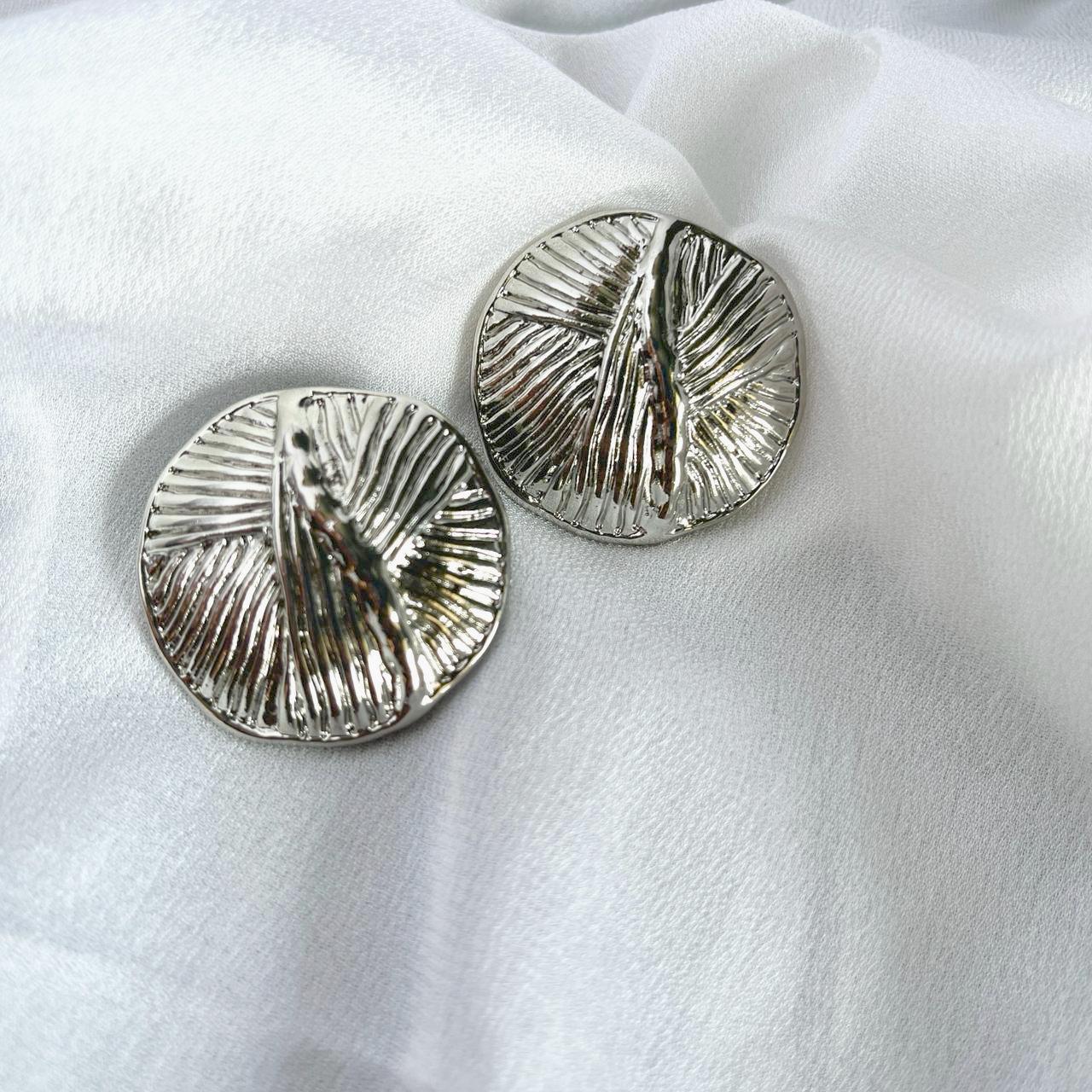 Silver Coil Stud Earrings