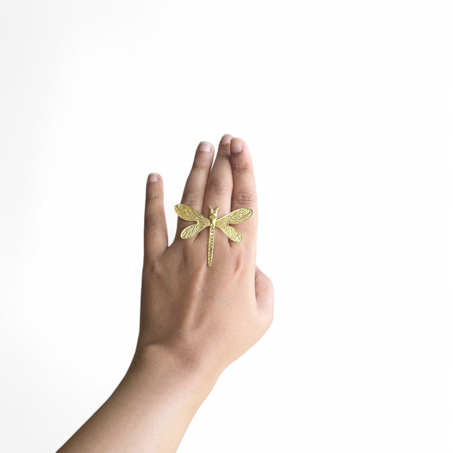 Dragonfly Brass Adjustable Rings