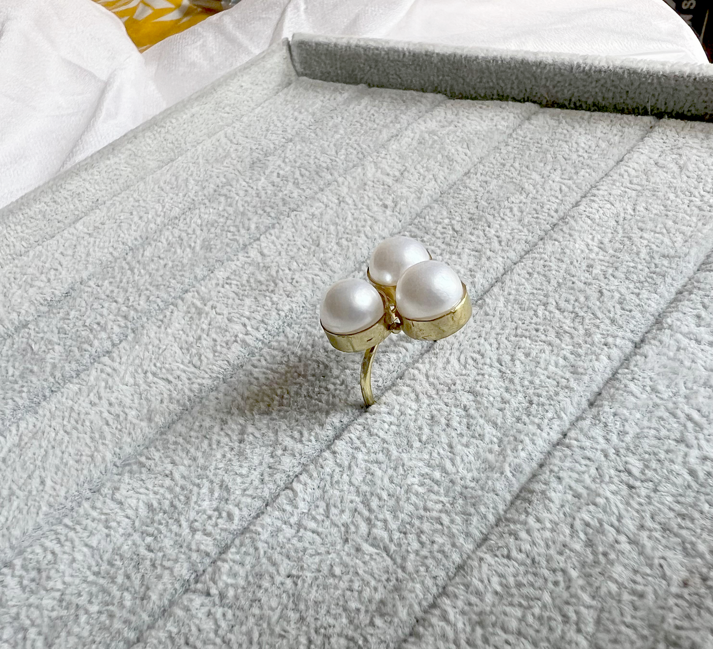 Opal Tide Brass Adjustable Ring