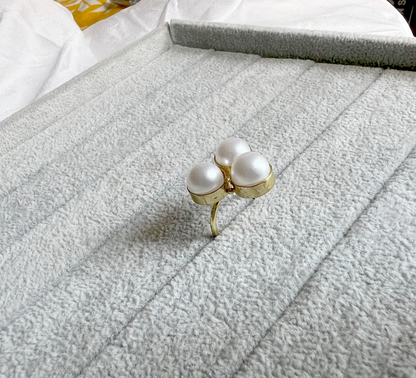 Opal Tide Brass Adjustable Ring