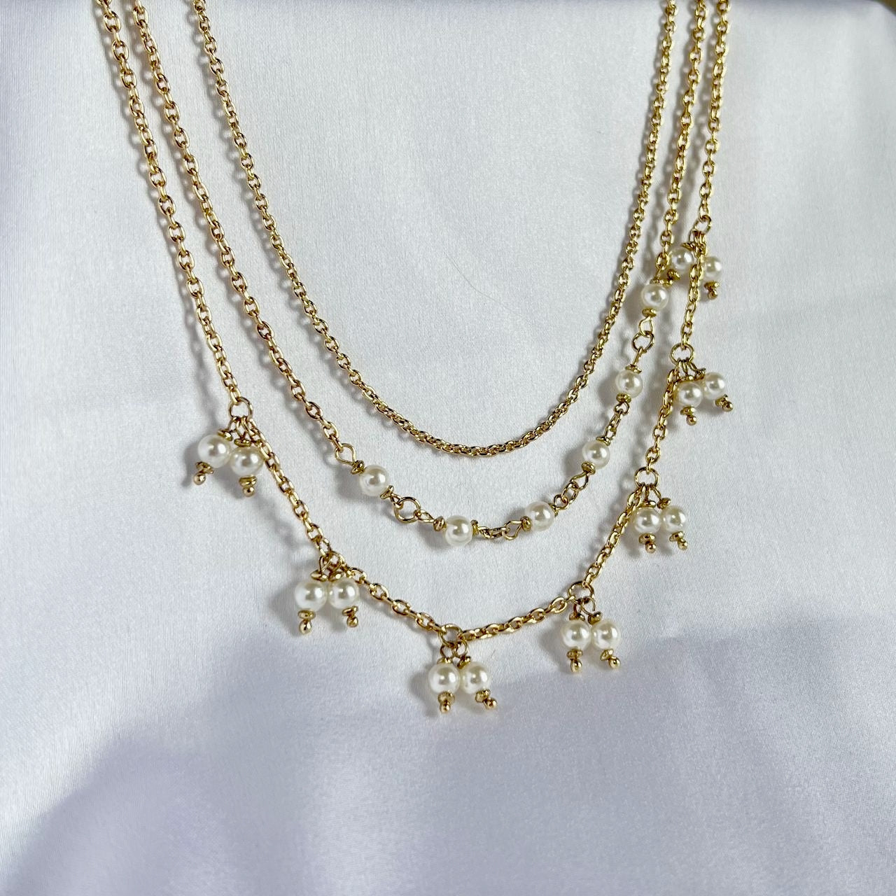 Pearly Three Layered Necklace