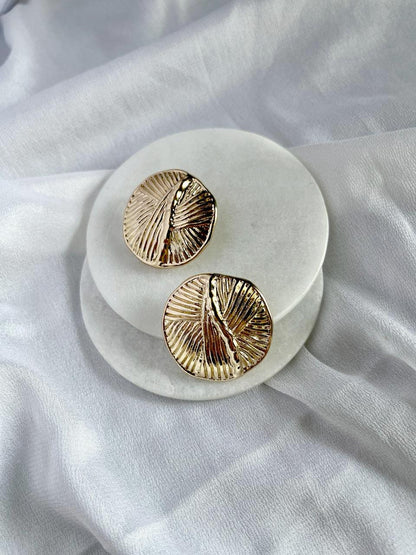 Gold Coil Stud Earrings