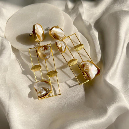 Ivory Rectangle Earring