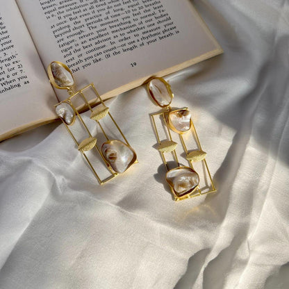 Ivory Rectangle Earring