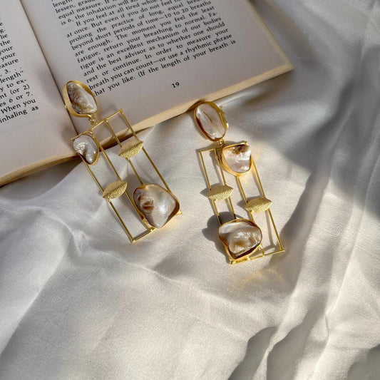 Ivory Rectangle Earring