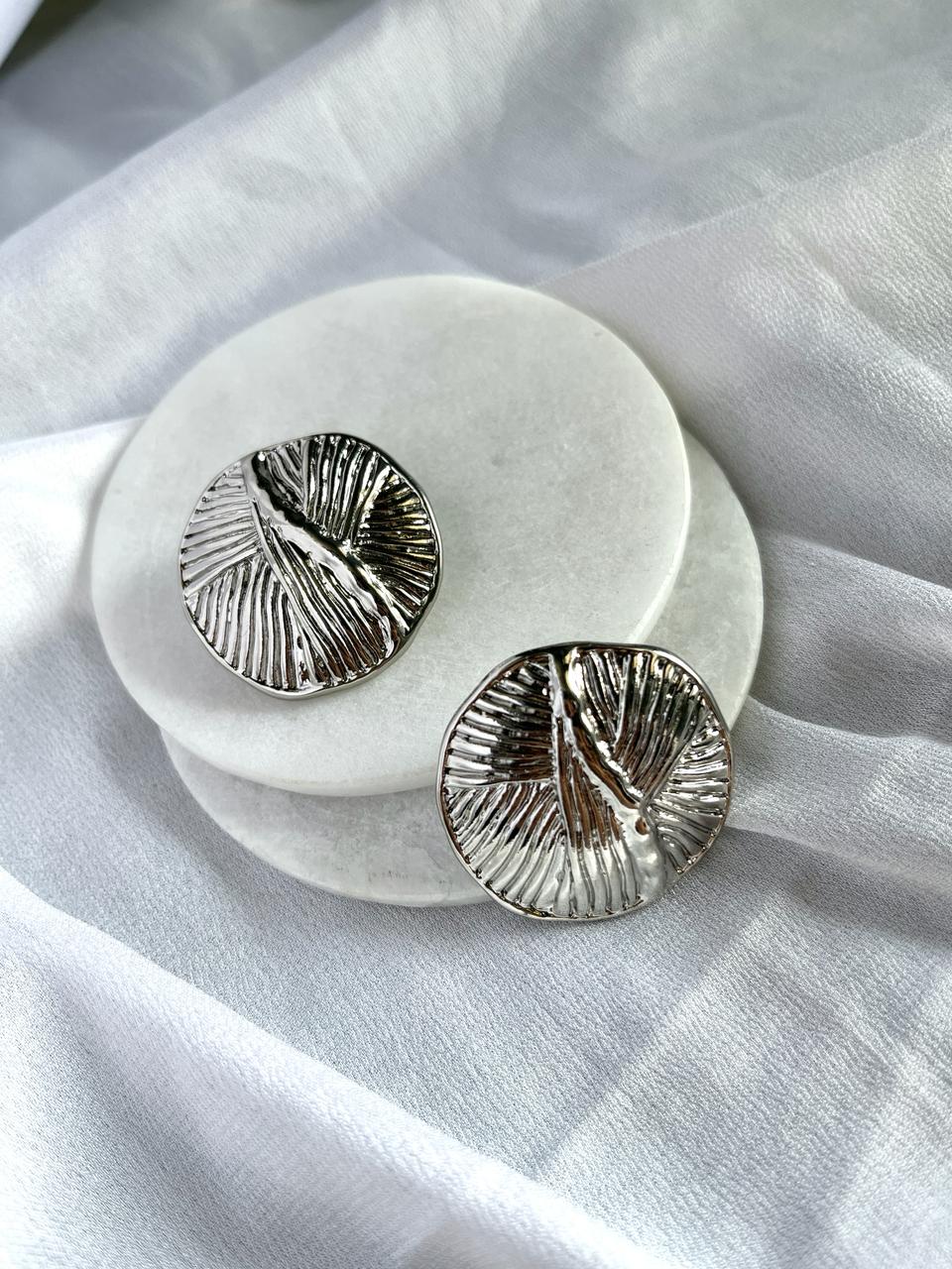 Silver Coil Stud Earrings