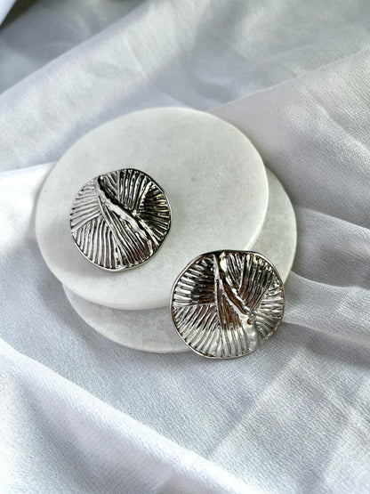 Silver Coil Stud Earrings